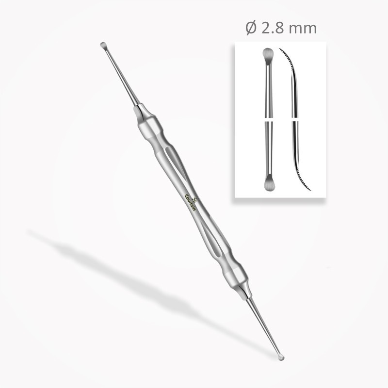 Curettes osseuses Lucas ⌀ 2,8 mm bord dentelé Curettes osseuses Lucas ⌀ 2,8 mm bord dentelé