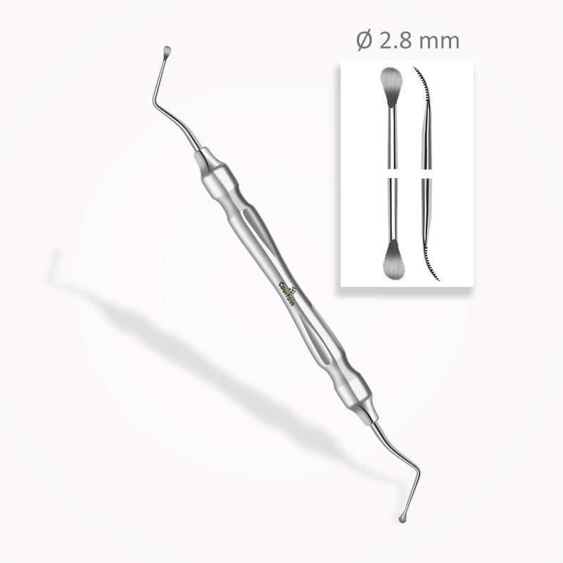 Curettes osseuses Lucas ⌀ 2,8 mm bords dentelés Curettes osseuses Lucas ⌀ 2,8 mm bords dentelés