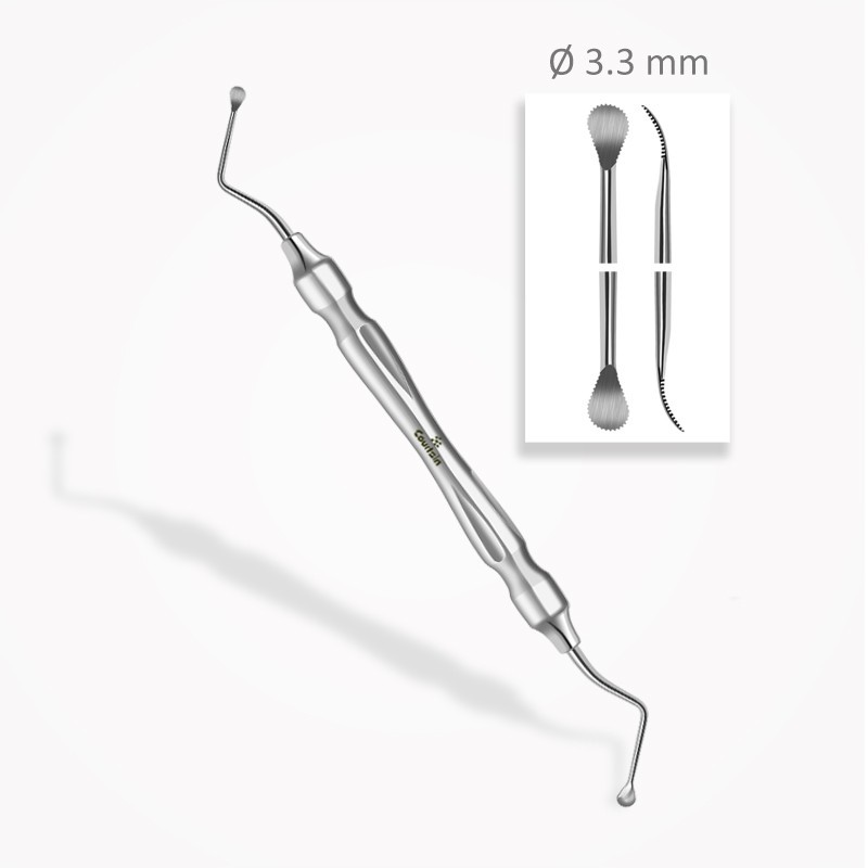 Curettes osseuses Lucas ⌀ 3,3 mm bords dentelés Curettes osseuses Lucas ⌀ 3,3 mm bords dentelés