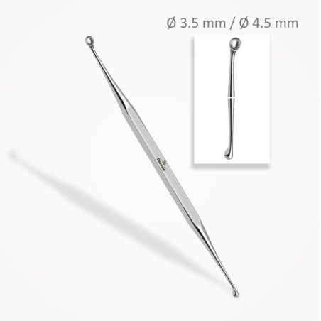 Curette osseuse  JANSEN  double extrémité ⌀ 3,5 mm / ⌀ 4,5 mm