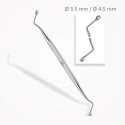 Curette osseuse  JANSEN  double extrémité ⌀ 3,5 mm / ⌀ 4,5 mm
