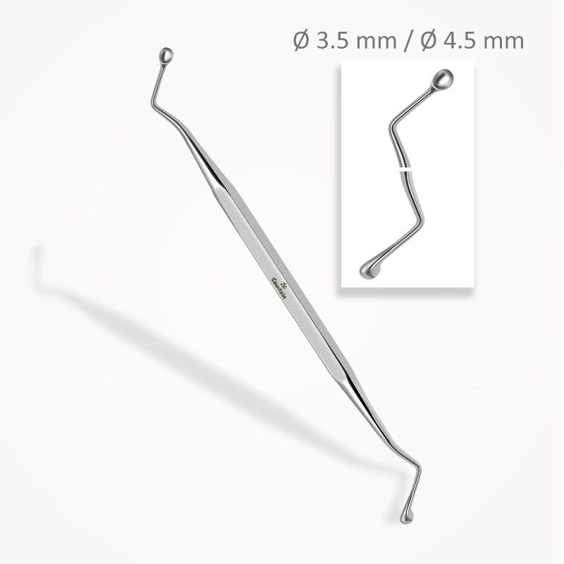 Curette osseuse JANSEN double extrémité ⌀ 3,5 mm / ⌀ 4,5 mm Curette osseuse JANSEN double extrémité ⌀ 3,5 mm / ⌀ 4,5 mm