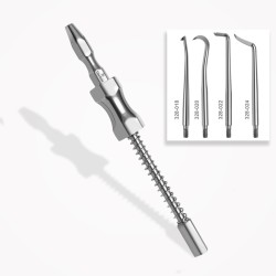 Kit d’extracteur de couronnes/ponts dentaires avec 4 embouts