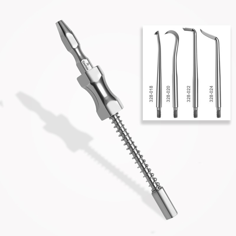 Kit d’extracteur de couronnes/ponts dentaires avec 4 embouts Kit d’extracteur de couronnes/ponts dentaires avec 4 embouts