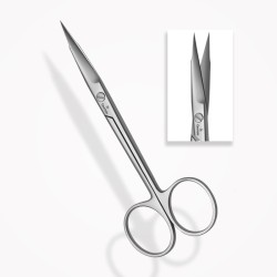 Ciseaux chirurgicaux, STEVENS, 11 cm, Lames tranchantes des deux côtés, Droits, Une lame dentelée