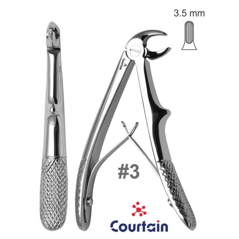 Pediatric Baby Extraction Forceps Double Spring lower roots No 3