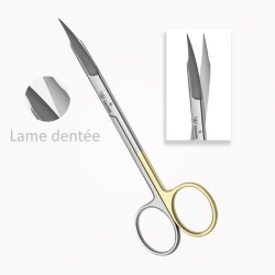 Ciseaux Gingivaux Super Cut GOLDMANN-FOX Courbés, Une Lame Dentelée 13 cm
