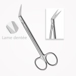 Ciseaux à gencives, WAGNER, 15 cm, Lames tranchantes des deux côtés, Angulés