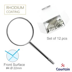Mouth Mirror Front Surface with Rhodium Coating 12/Box