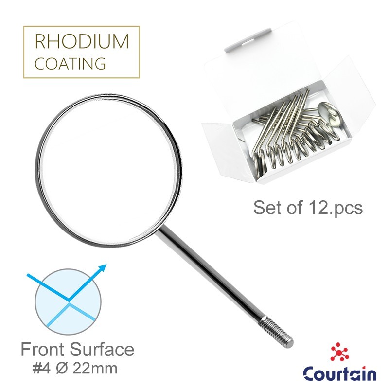Mouth Mirror Front Surface with Rhodium Coating 12/Box