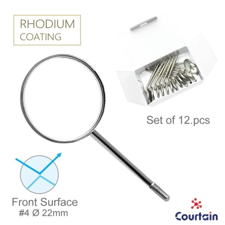 Mouth Mirror Front Surface with Rhodium Coating 12/Box